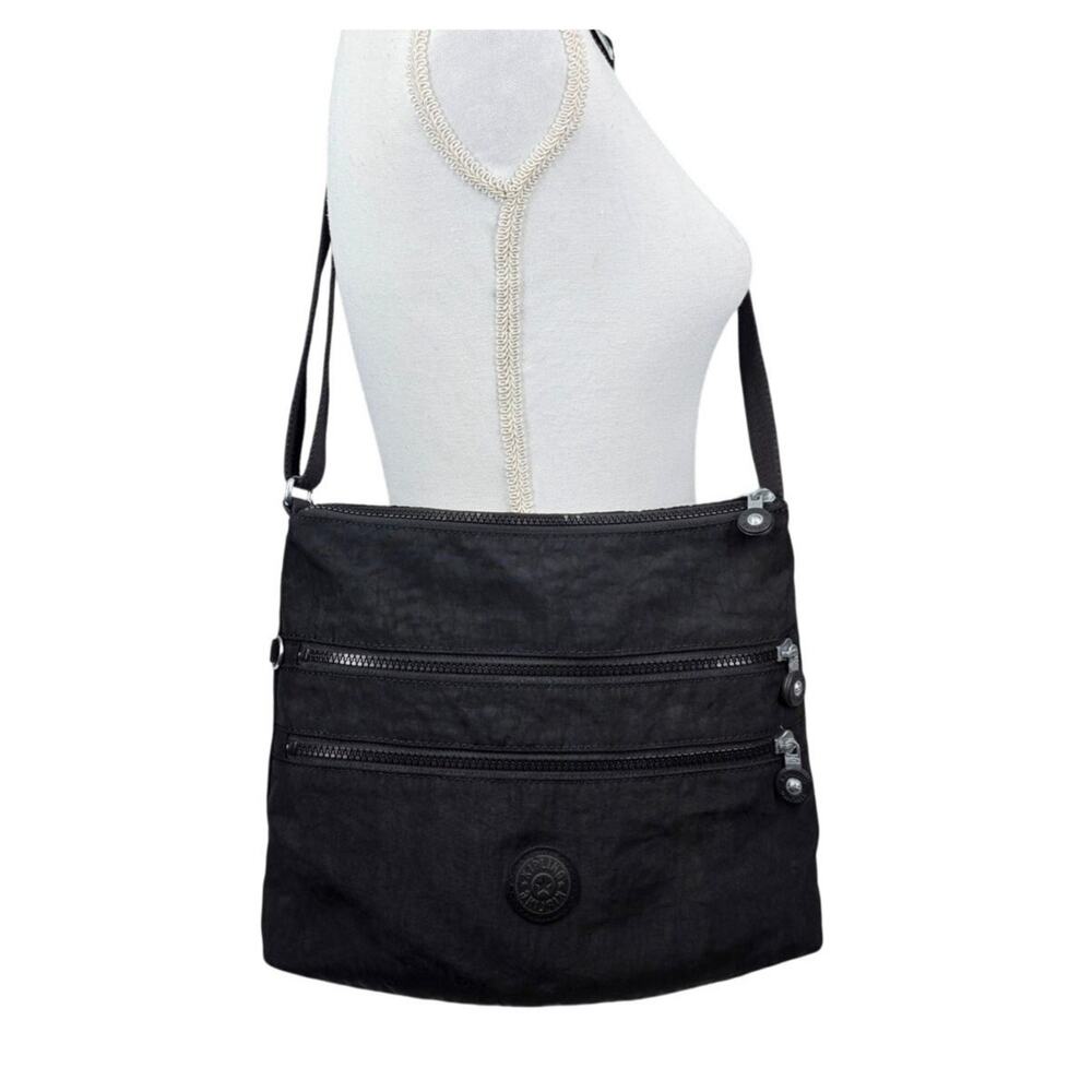 KIPLING WOMEN'S BLACK ALVAR NYLON CROSSBODY BAG – WATER RESISTANT – MINIMALIST